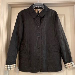 Black Burberry Quilted Jacket Sz XL